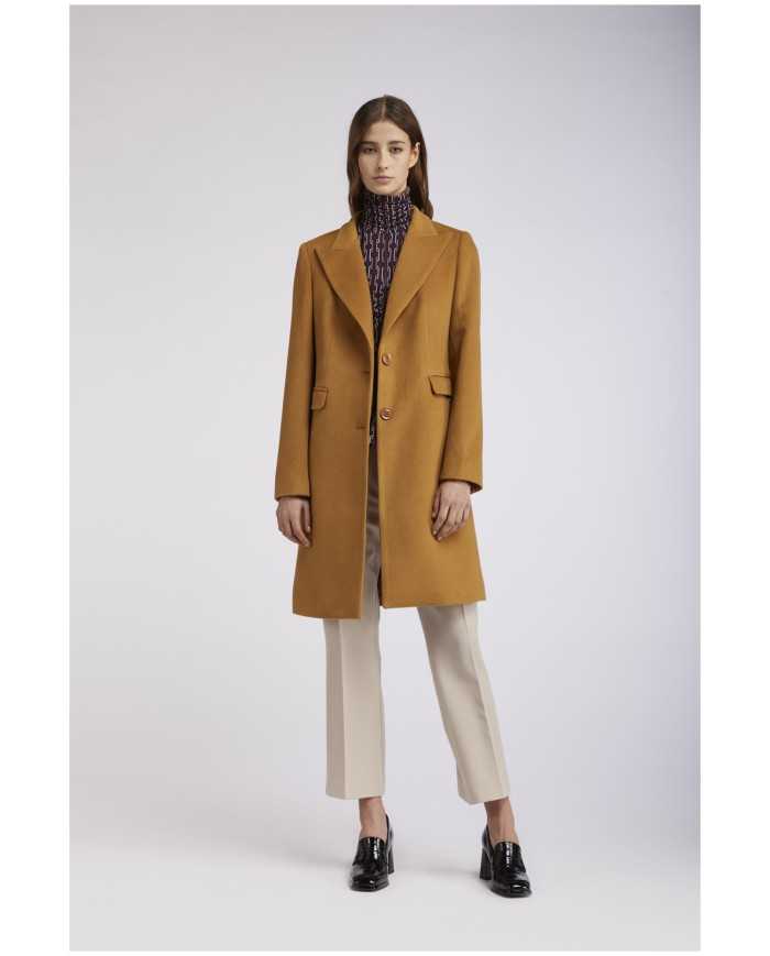 CafèNoir Cappotto monopetto Cuoio - Glamour Calzature