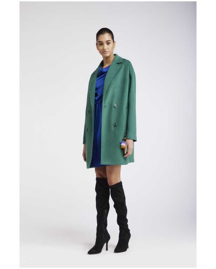 CafèNoir Cappotto monopetto Verde - Glamour Calzature
