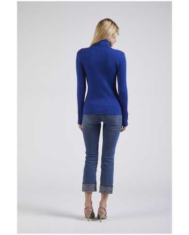 CafèNoir Maglia a collo alto Azzurro - Glamour Calzature CafèNoir Maglia a collo alto Azzurro - Glamour Calzature