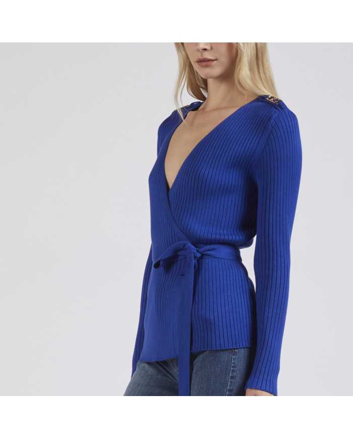 CafèNoir Cardigan incrociato Azzurro - Glamour Calzature