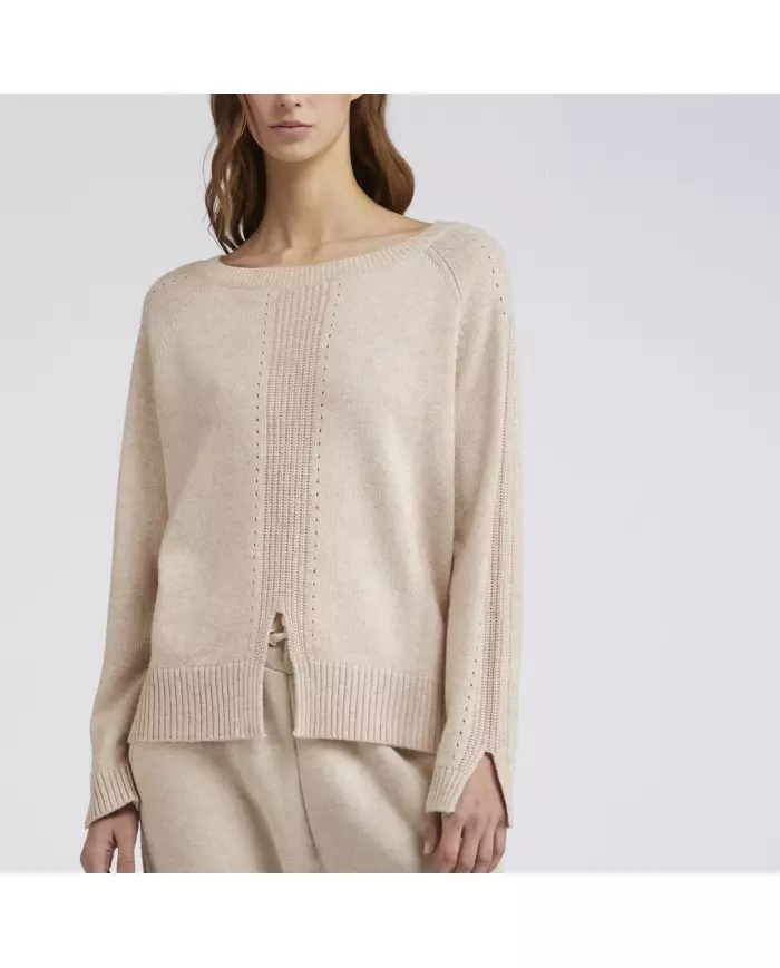 CafèNoir Maglia scollo barca Beige - Glamour Calzature