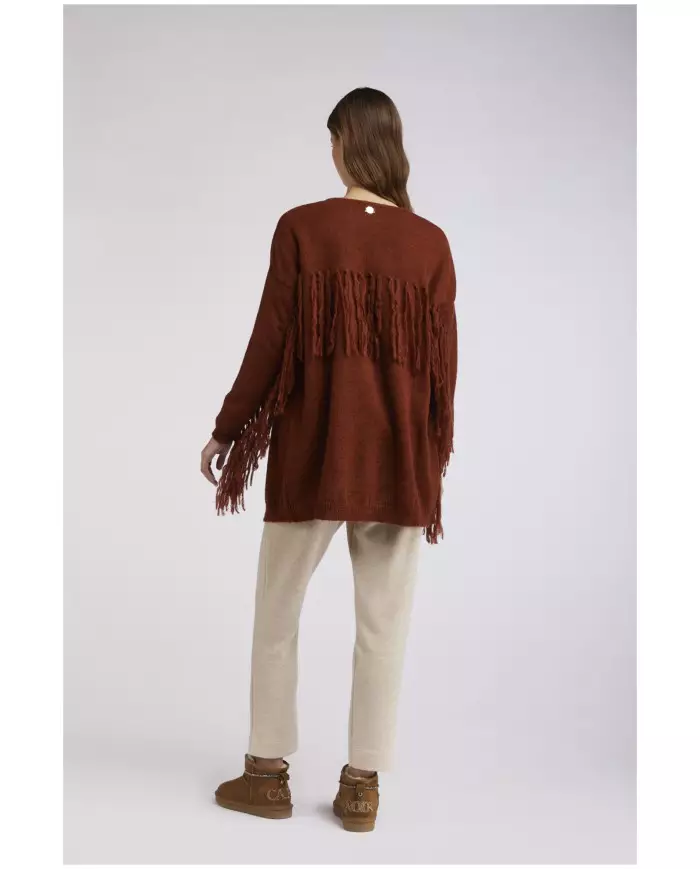CafèNoir Cardigan con frange T.Moro - Glamour Calzature