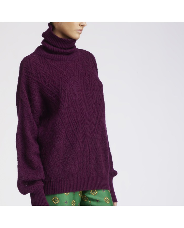CafèNoir Maglione collo alto Viola - Glamour Calzature CafèNoir Maglione collo alto Viola - Glamour Calzature