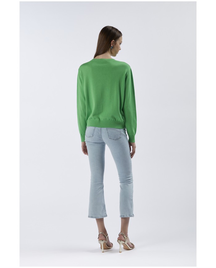 CafèNoir Maglia Girocollo Verde - Glamour Calzature