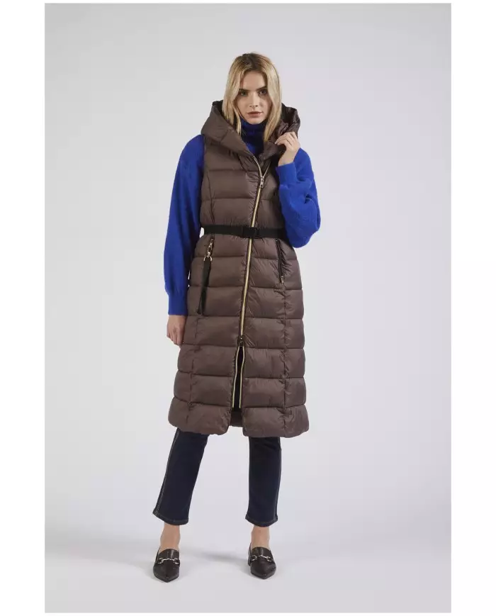 CafèNoir PIUMINO SMANICATO CON CINTURA ELASTICA.ESPRESSO T.Moro - G...