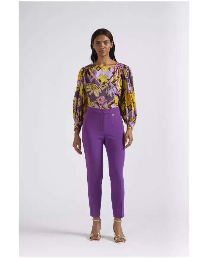CafèNoir Pantalone Viola - Glamour Calzature