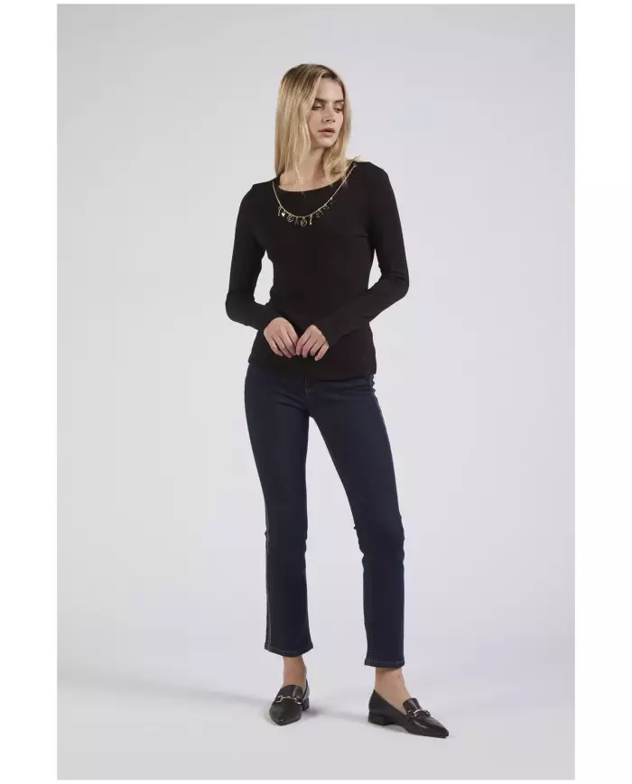 CafèNoir T-Shirt gioiello Nero - Glamour Calzature