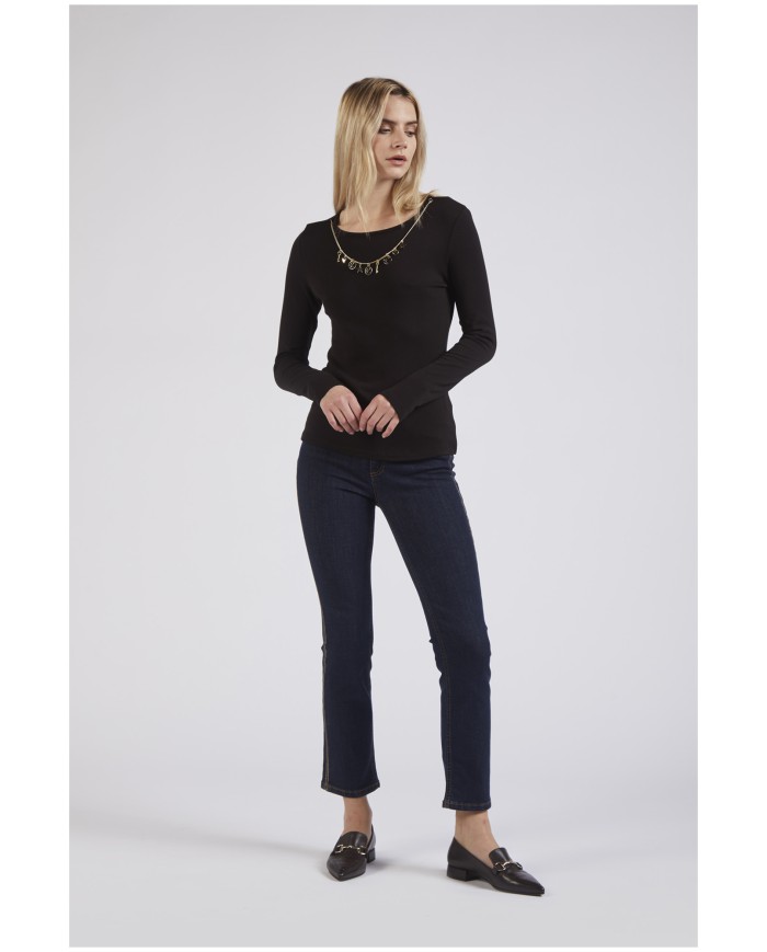 CafèNoir T-Shirt gioiello Nero - Glamour Calzature CafèNoir T-Shirt gioiello Nero - Glamour Calzature