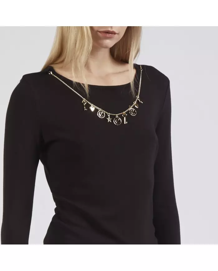 CafèNoir T-Shirt gioiello Nero - Glamour Calzature