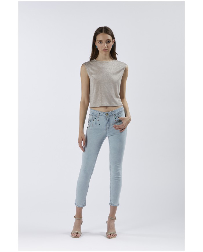 CafèNoir Top Corto Oro - Glamour Calzature