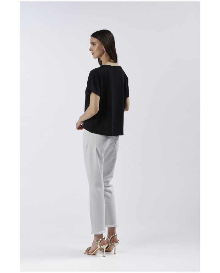 CafèNoir T-shirt Nero - Glamour Calzature CafèNoir T-shirt Nero - Glamour Calzature