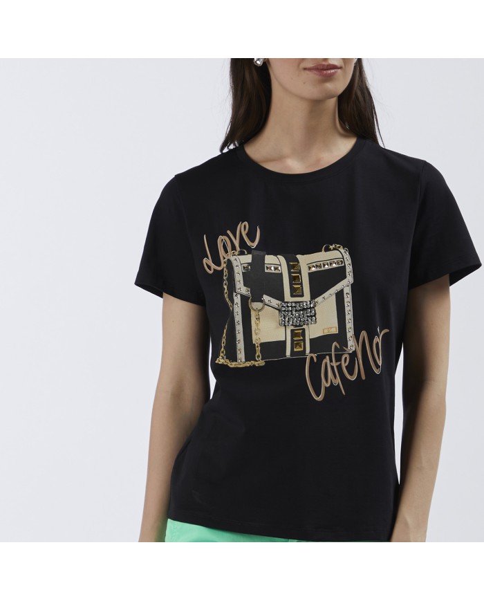 CafèNoir T-shirt Nero - Glamour Calzature
