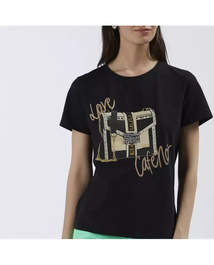 CafèNoir T-shirt Nero - Glamour Calzature
