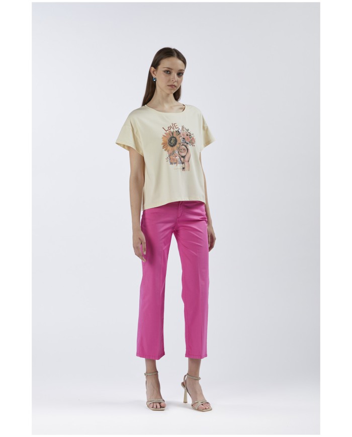 CafèNoir T-shirt Beige - Glamour Calzature CafèNoir T-shirt Beige - Glamour Calzature