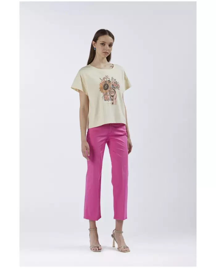 CafèNoir T-shirt Beige - Glamour Calzature