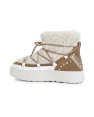 CafèNoir TRONCHETTO ALLACCIATO IN SHEARLING SINTETICO.CAMEL - Glamo...