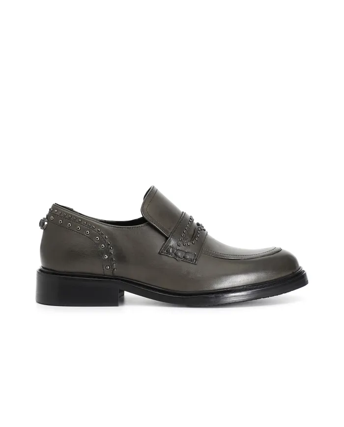 CafèNoir MOCASSINO BORCHIE.GRIGIO - Glamour Calzature