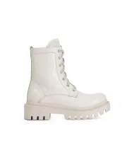 CafèNoir TRONCHETTO IN PELLE ALLACCIATO.WHITE Bianco - Glamour Calz...