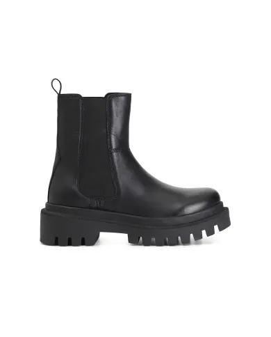 CafèNoir TRONCHETTO IN PELLE CON ELASTICO.NERO - Glamour Calzature