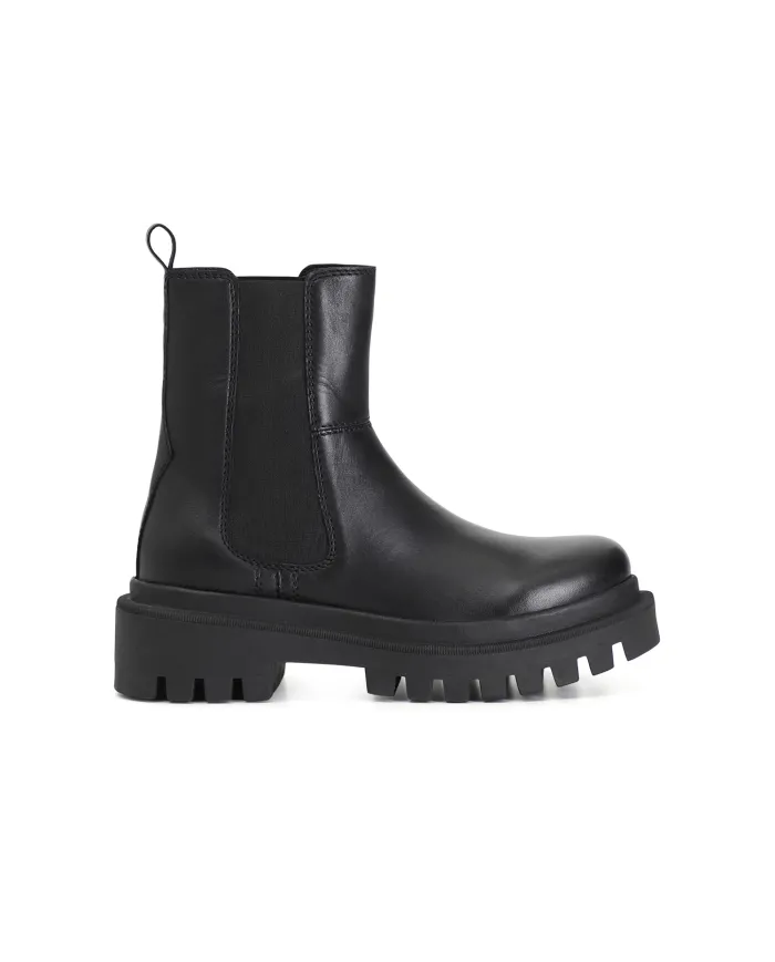 CafèNoir TRONCHETTO IN PELLE CON ELASTICO.NERO - Glamour Calzature