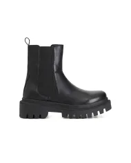 CafèNoir TRONCHETTO IN PELLE CON ELASTICO.NERO - Glamour Calzature