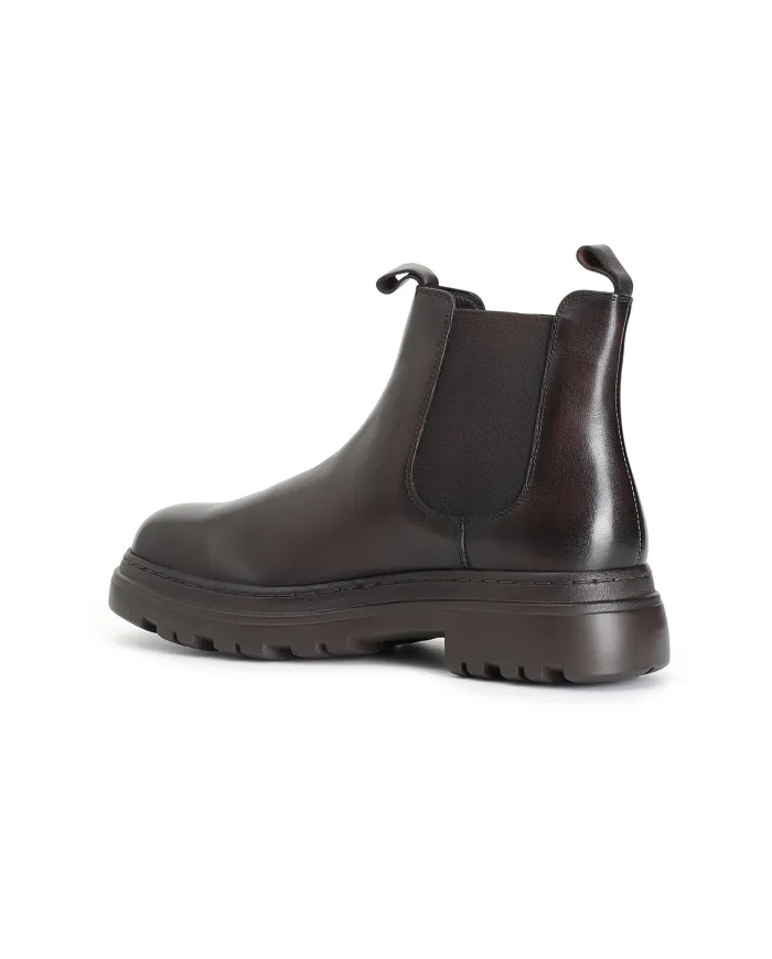 CafèNoir TRONCHETTO IN PELLE ALLACCIATO.T.MORO - Glamour Calzature