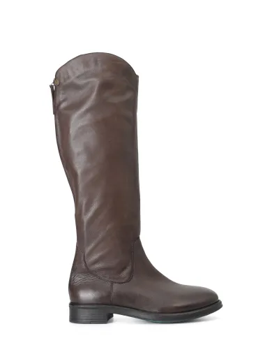 CafèNoir STIVALE IN PELLE CON CERNIERA.MARRONE - Glamour Calzature