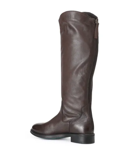 CafèNoir STIVALE IN PELLE CON CERNIERA.MARRONE - Glamour Calzature