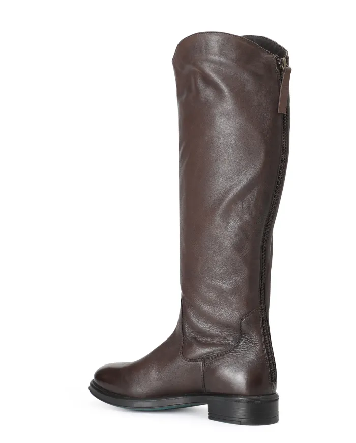 CafèNoir STIVALE IN PELLE CON CERNIERA.MARRONE - Glamour Calzature