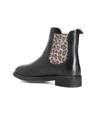 CafèNoir TRONCHETTO IN PELLE CON ELASTICI.NERO - Glamour Calzature