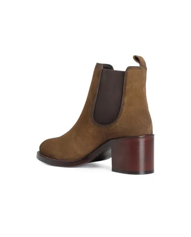 CafèNoir TRONCHETTO IN PELLE SCAMOSCIATA CON ELASTICI.TABACCO - Gla...