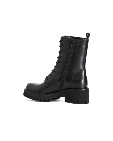 CafèNoir TRONCHETTO IN PELLE ALLACCIATO.NERO - Glamour Calzature