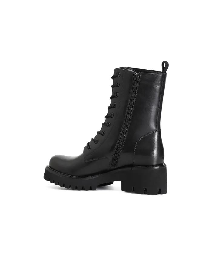 CafèNoir TRONCHETTO IN PELLE ALLACCIATO.NERO - Glamour Calzature