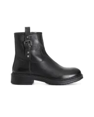 CafèNoir TRONCHETTO IN PELLE CON FIBBIA.NERO - Glamour Calzature