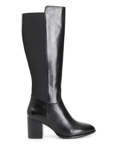 CafèNoir STIVALE IN PELLE CON ELASTICO.NERO - Glamour Calzature