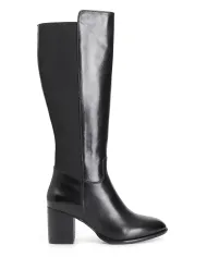 CafèNoir STIVALE IN PELLE CON ELASTICO.NERO - Glamour Calzature