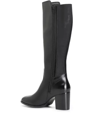 CafèNoir STIVALE IN PELLE CON ELASTICO.NERO - Glamour Calzature