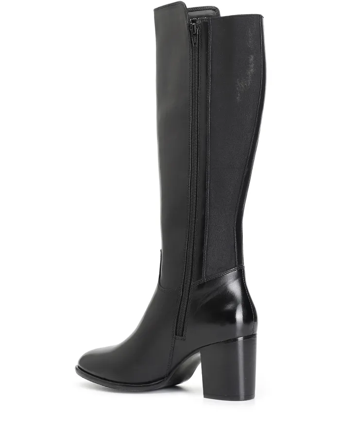 CafèNoir STIVALE IN PELLE CON ELASTICO.NERO - Glamour Calzature