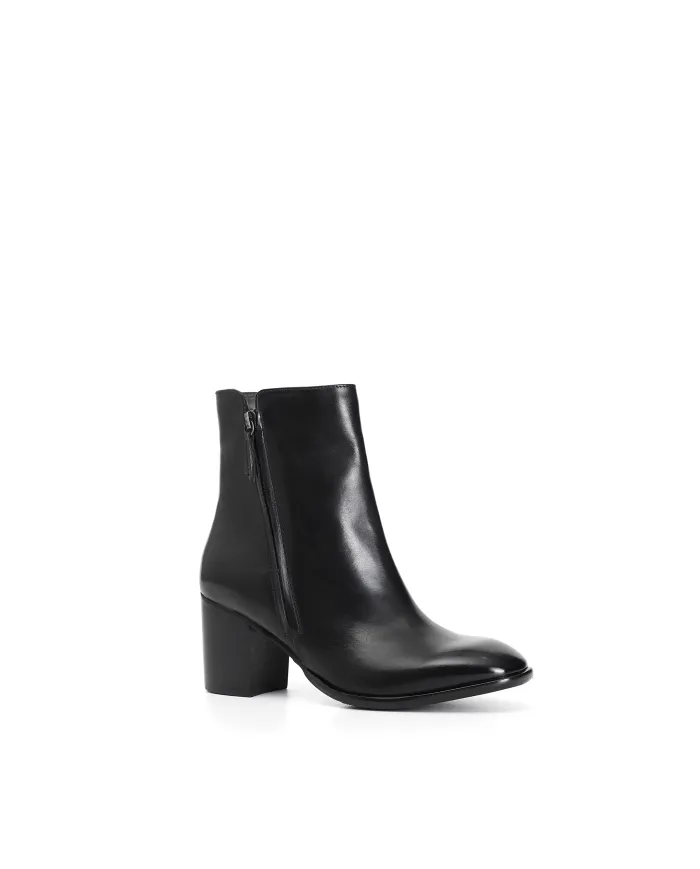 CafèNoir TRONCHETTO IN PELLE CON CERNIERA.NERO - Glamour Calzature