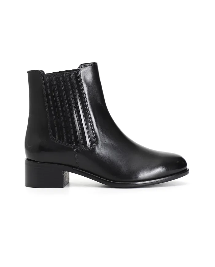 CafèNoir TRONCHETTO IN PELLE CON ELASTICO.NERO - Glamour Calzature CafèNoir TRONCHETTO IN PELLE CON ELASTICO.NERO - Glamour Calzature