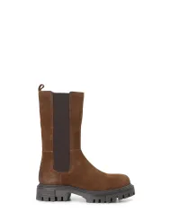 CafèNoir STIVALETTO IN PELLE SCAMOSCIATA CON ELASTICO.COGNAC Cuoio ...