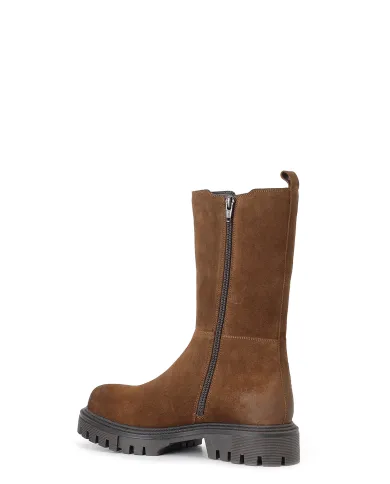 CafèNoir STIVALETTO IN PELLE SCAMOSCIATA CON ELASTICO.COGNAC Cuoio ...