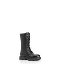 CafèNoir STIVALETTO 3/4 IN PELLE CON LACCI.NERO - Glamour Calzature