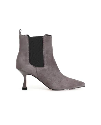 CafèNoir TRONCHETTO IN PELLE SCAMOSCIATA CON ELASTICO.TORTORA - Gla...