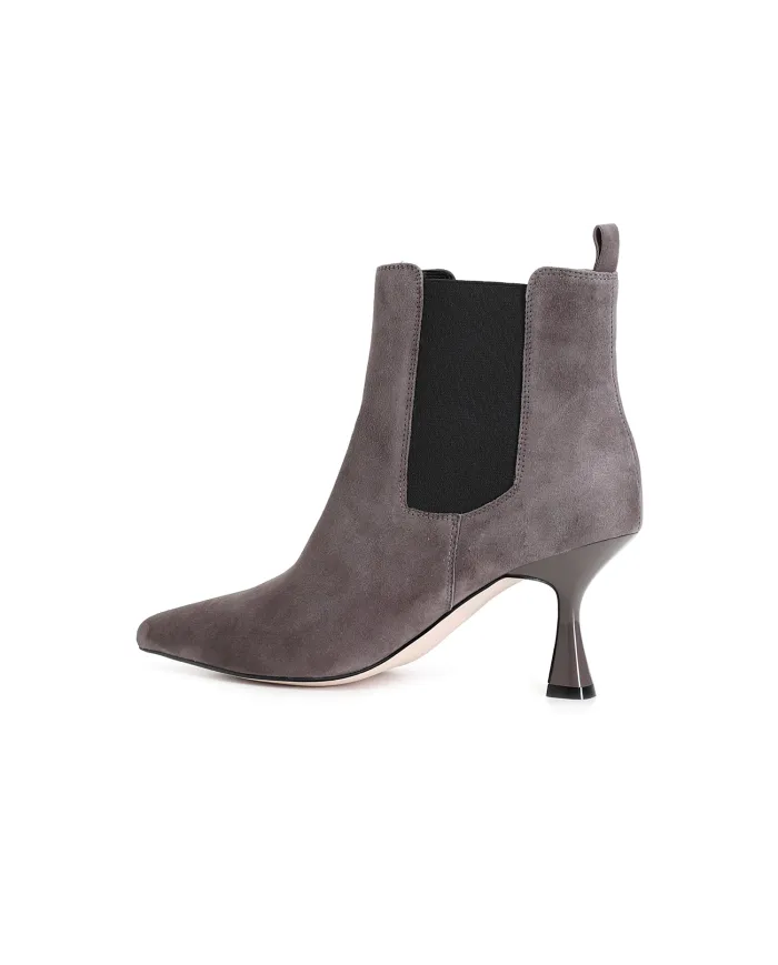 CafèNoir TRONCHETTO IN PELLE SCAMOSCIATA CON ELASTICO.TORTORA - Gla...