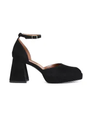 CafèNoir SCARPA IN PELLE SCAMOSCIATA CON LACCIO ALLA CAVIGLIA.NERO ...