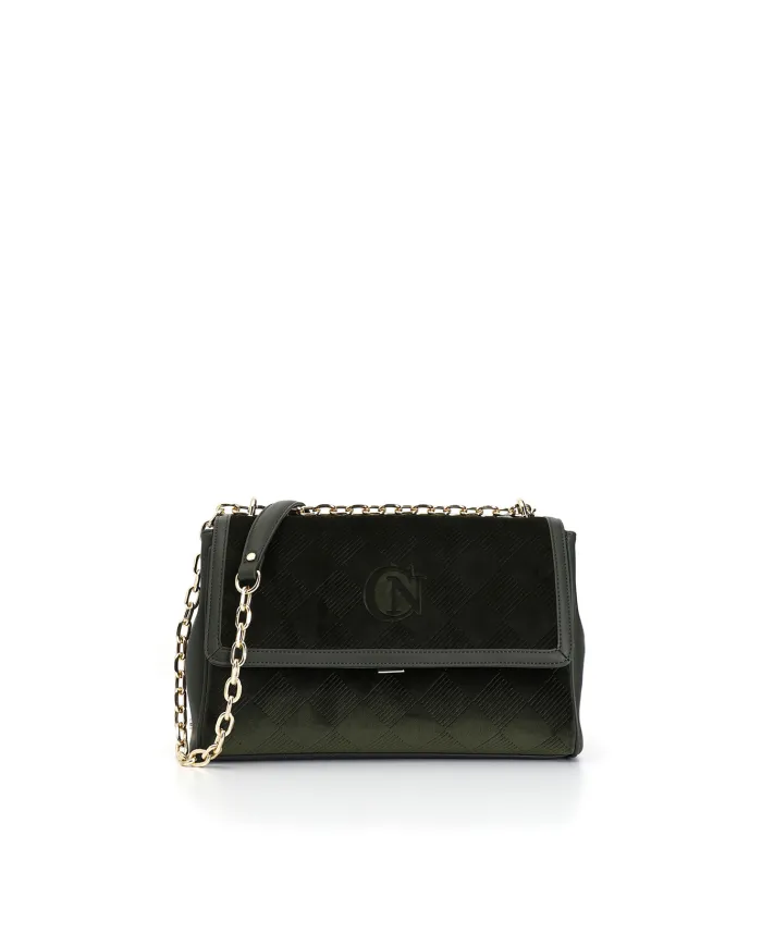 CafèNoir BORSA CON PATTINA IN VELLUTO EMBOSSED, TRACOLLA CON CATENA...