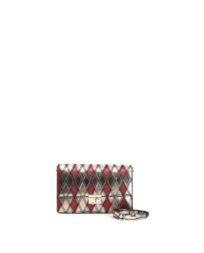 CafèNoir POCHETTE ROMBI PATCHWORK E ACCESSORIO CON STRASS.MULTICOLO... CafèNoir POCHETTE ROMBI PATCHWORK E ACCESSORIO CON STRASS.MULTICOLO...
