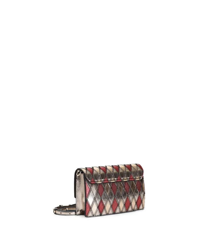 CafèNoir POCHETTE ROMBI PATCHWORK E ACCESSORIO CON STRASS.MULTICOLO... CafèNoir POCHETTE ROMBI PATCHWORK E ACCESSORIO CON STRASS.MULTICOLO...