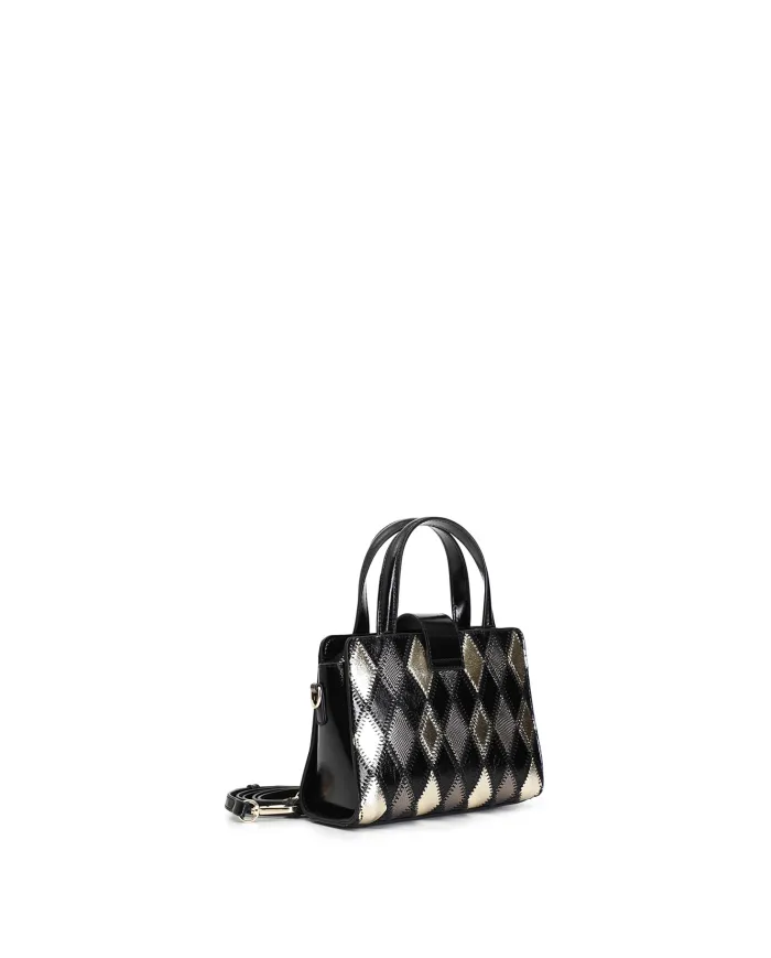 CafèNoir MINIBAG ROMBI PATCHWORK E ACCESSORIO CON STRASS.NERO - Gla... CafèNoir MINIBAG ROMBI PATCHWORK E ACCESSORIO CON STRASS.NERO - Gla...